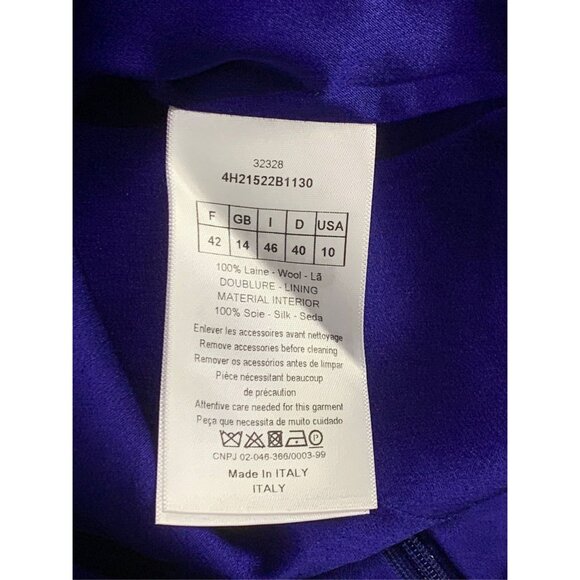 Christian Dior Blue Sleeveless Wool & Silk Top With Embellished Buttons Size 46 - Picture 7 of 7